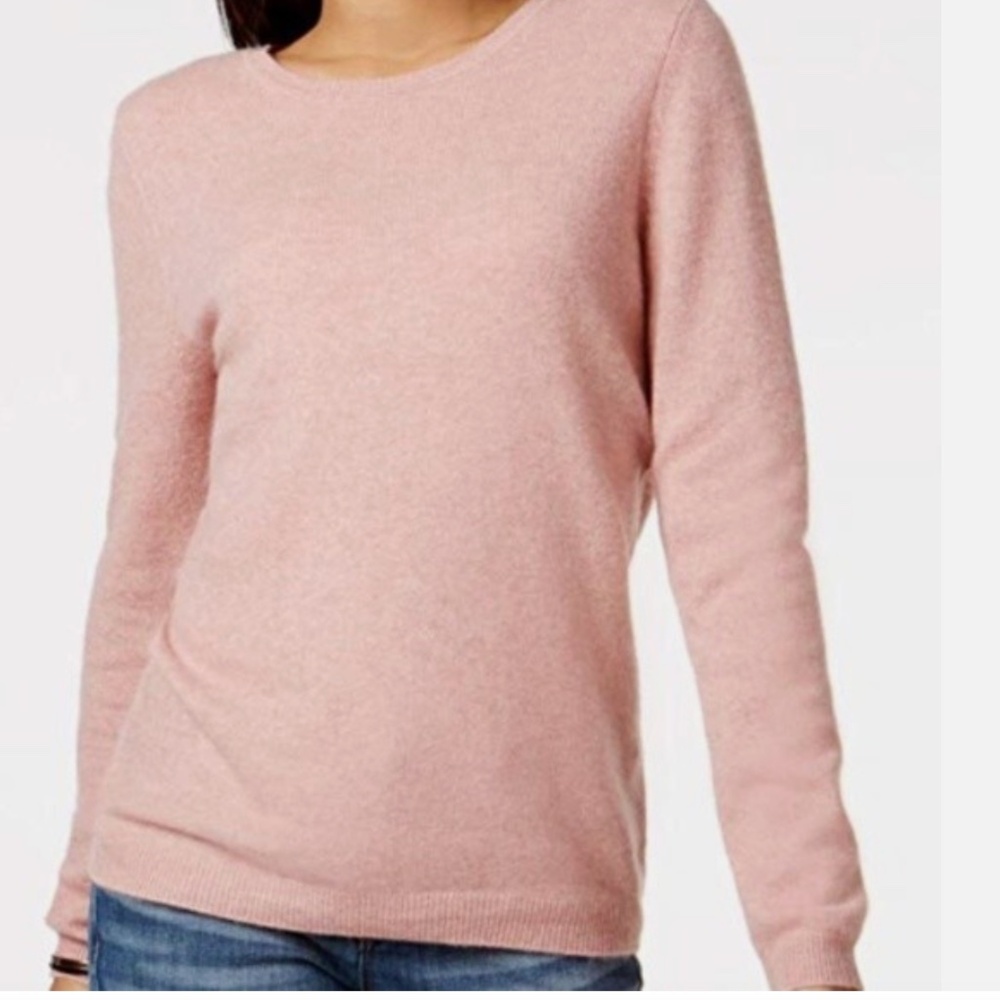 100% Cashmere Sweater | Charter Club Petite PP | Soft Peach Pink Luxury Knit